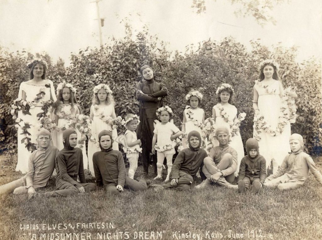 The Fairies in Kinsley, Kansas's 1912 production of "A Midsummer Night's Dream." Courtesy of the Kinsley Public Library.